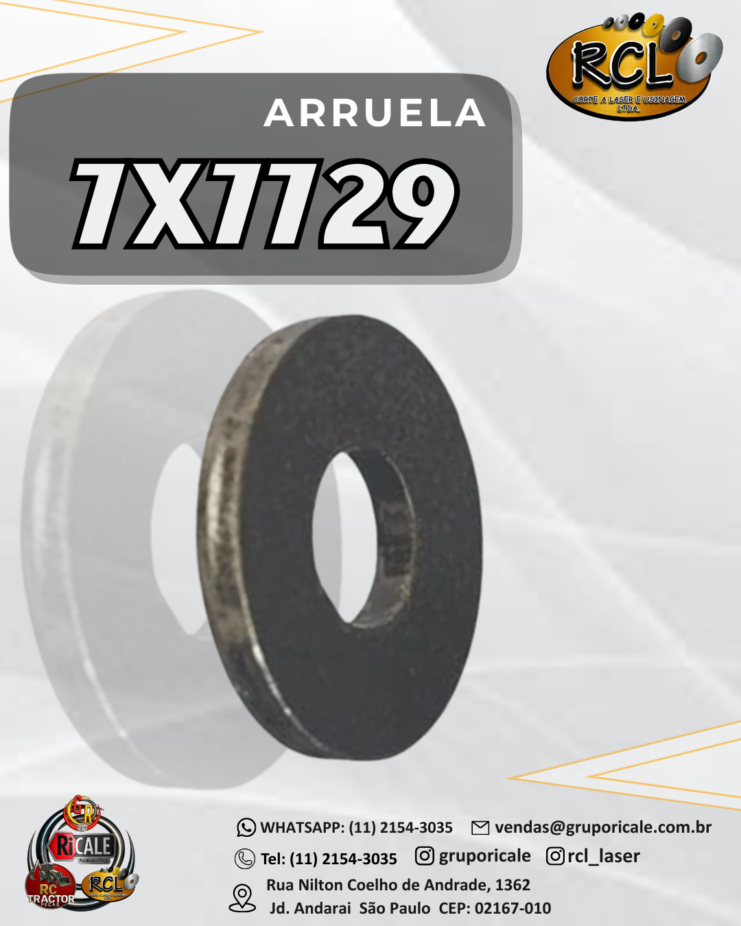 7X7729 Arruela Caterpillar para Tratores