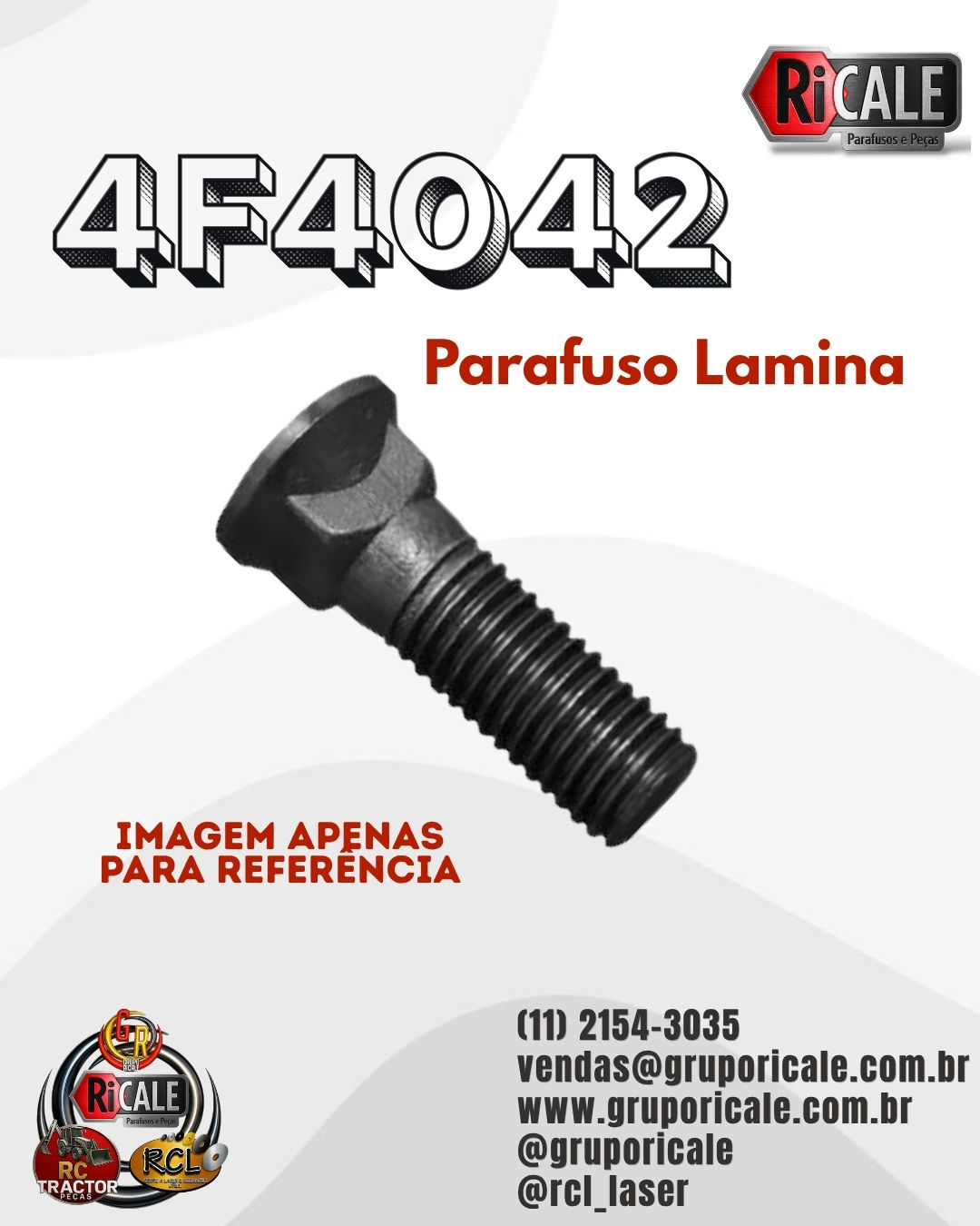 4F4042 Parafuso Lâmina Caterpillar para Tratores