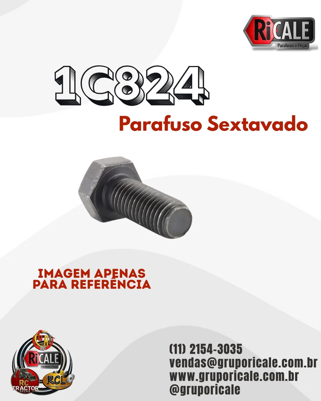 1C824 Parafuso Sextavado Caterpillar para Tratores
