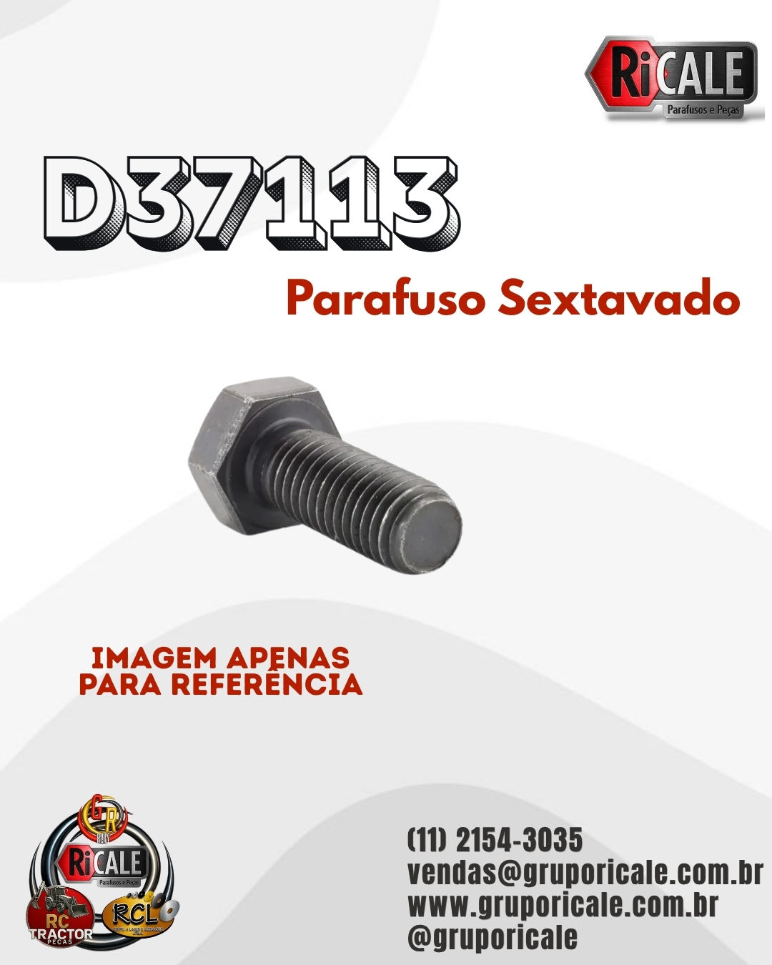 D37113 Parafuso Sextavado para Máquinas Pesadas