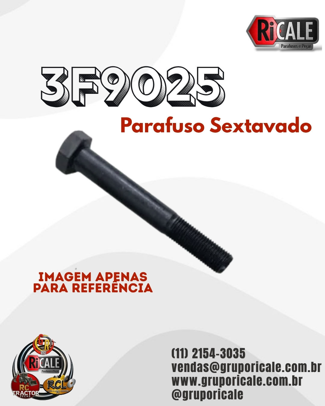 3F9025 Parafuso Sextavado para Máquinas Pesadas