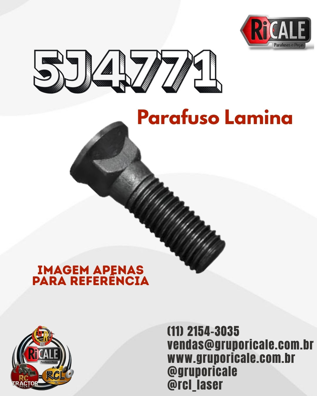 5J4771 Parafuso de Lâmina Caterpillar para Tratores
