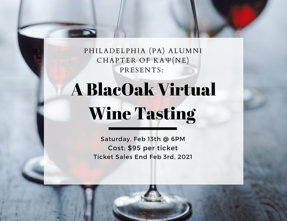 Philadelphia (PA) Alumni Chapter of KAΨ (NE) Fundraising Event: BlacOak Virtual Wine Tasting