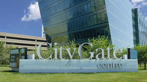 Corner monument at CityGate Centre.