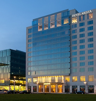 The exterior of Hotel Arista at CityGate Centre, Naperville
