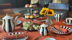 Elegant afternoon tea setup in Zorba Lounge at Hotel Arista, Naperville IL