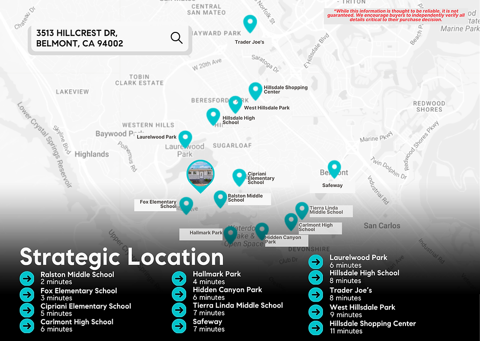 3513 Hillcrest Dr, Belmont, CA | location map