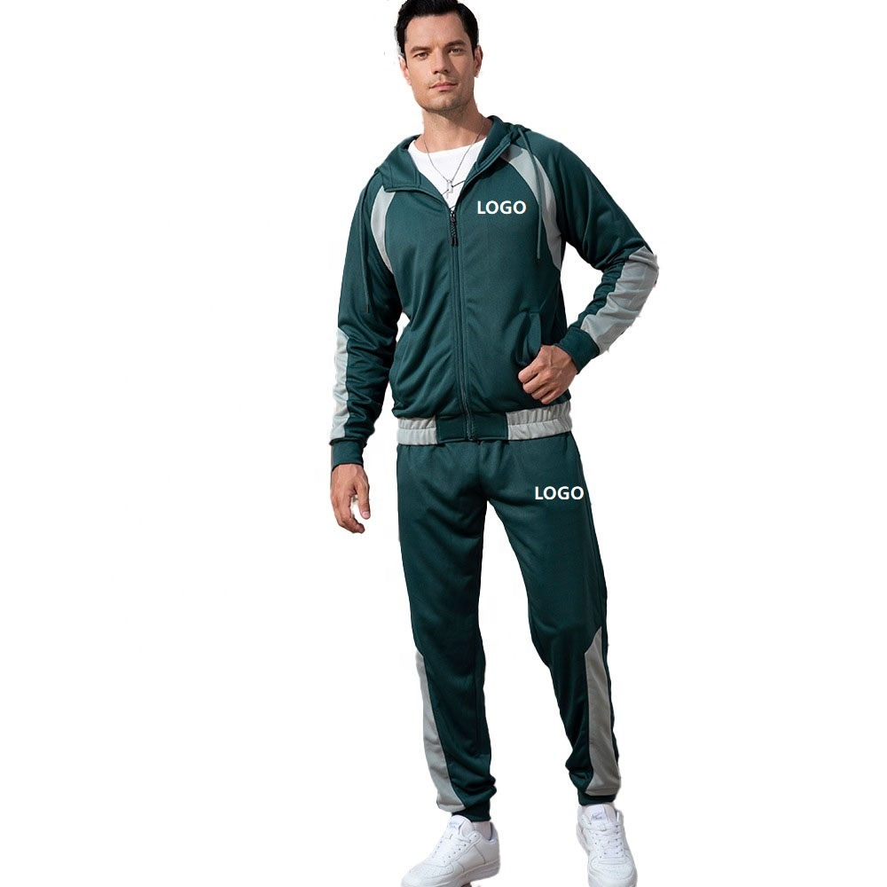 Jogging Suit Custom  Polyester EU Size Hooded Athletic Full ZiP