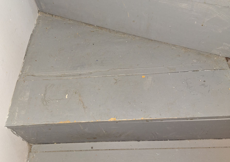 slippery stairs before