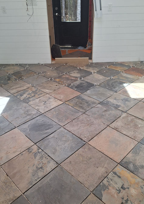 slate floor ungrouted