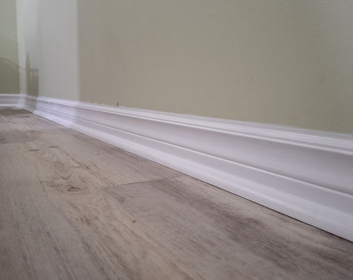 painting baseboards and finished floor
