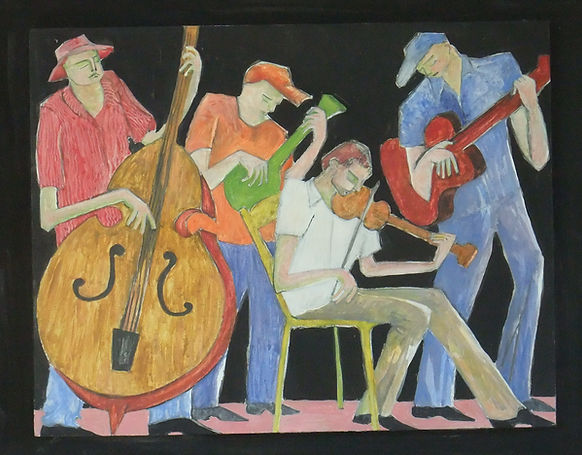 Musicians 1 Egg Tempera on Wood 15 x 18.