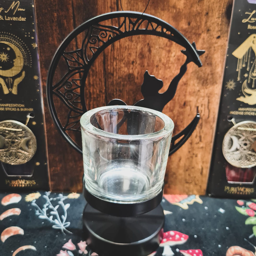 Miniatura: Portavela Gato Metal Negro 