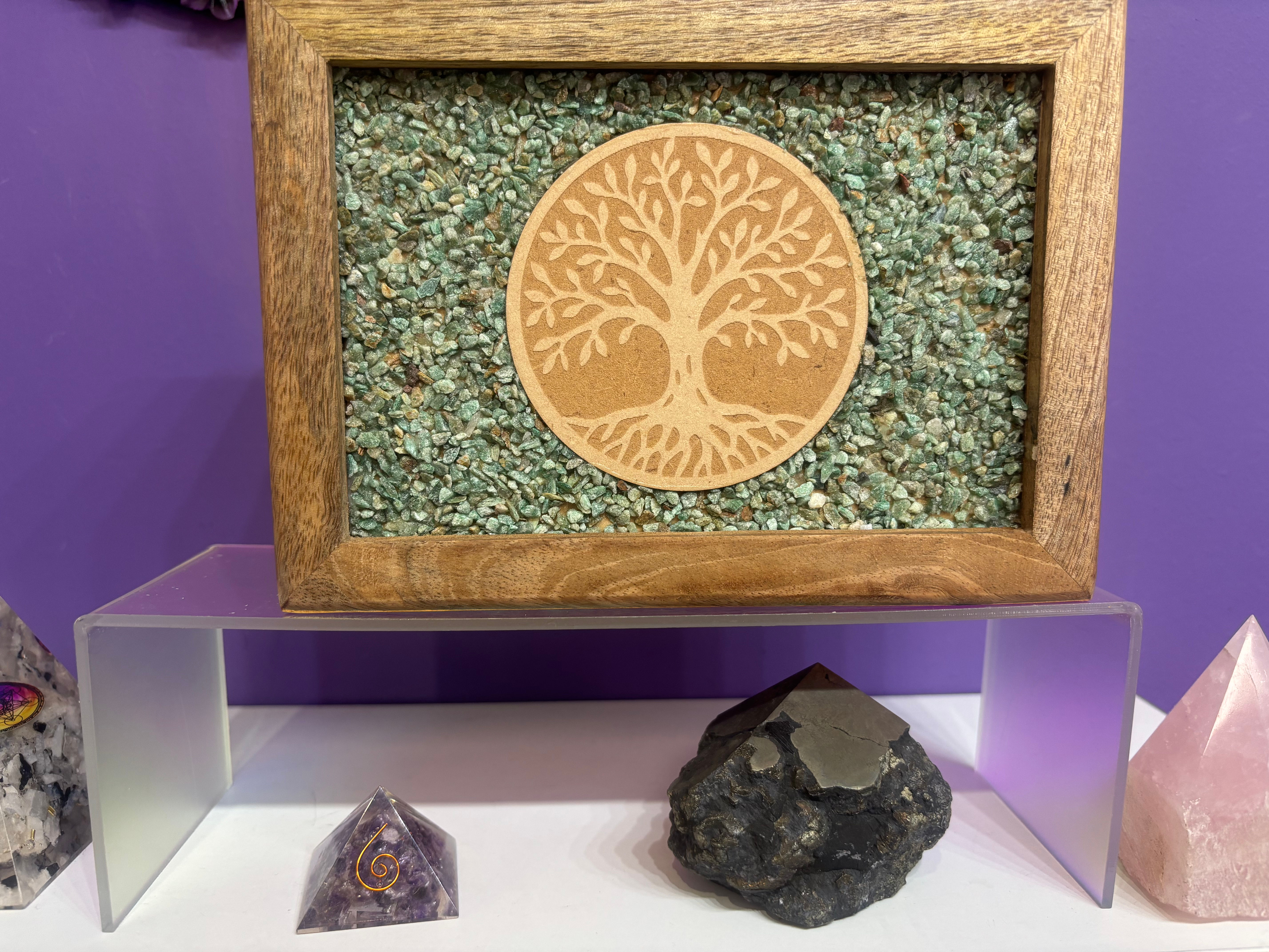 Caja madera árbol de la vida jade