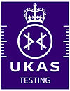 UKAS Accreditation Symbol - white on pur