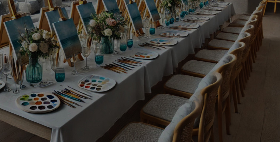 Luxury Paint & Sip Party Setup – Art Vibes LLC in Sarasota, FL