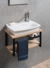 Vamigo My Space Badmöbel für kleine Bäder, 50 cm mit integriertem WC-Rollenhalter