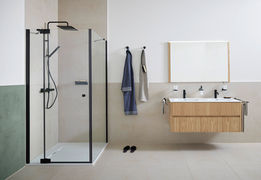 Vamigo _MyStyle2.0_Waschtischunterschrank mit my Time Duschwand aus Glas und Duschplatz