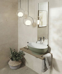 Vamigo my Moments 2.0 Waschbecken mit Ablage in Limba mit integriertem Handtuchhalter