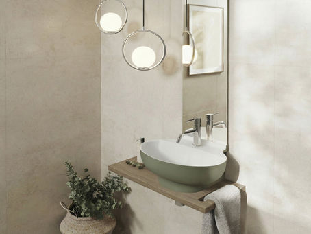 Vamigo my Moments 2.0 Waschbecken mit Ablage in Limba mit integriertem Handtuchhalter