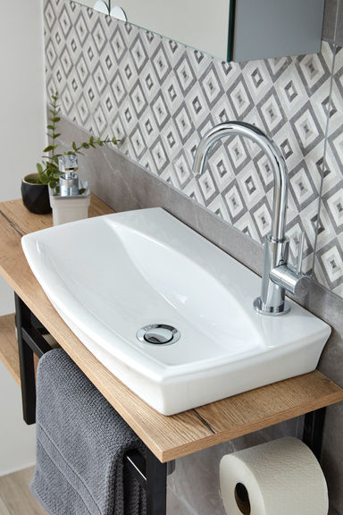 Vamigo My Space Badmöbel für kleine Bäder, 80 cm mit integriertem WC-Rollenhalter