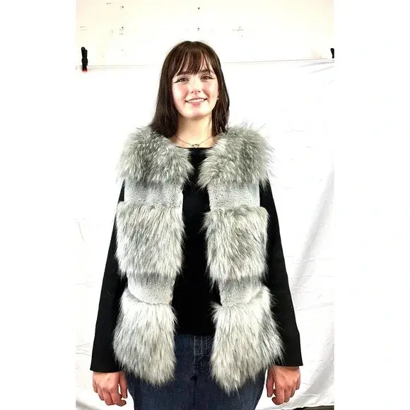 La Seine Fur Vest Size M NWOT