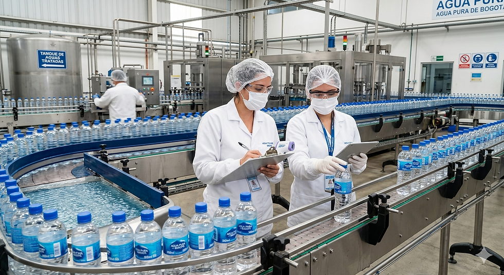 Profesionales implementando sistemas de gestión y modelos de transformación organizacional en planta industrial