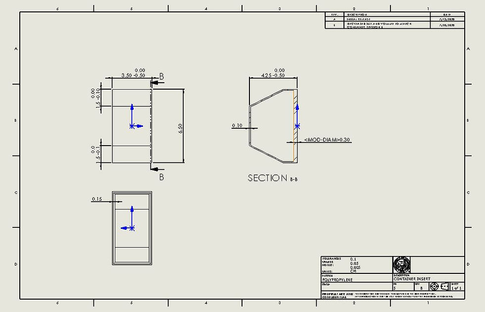 Container insert drawing