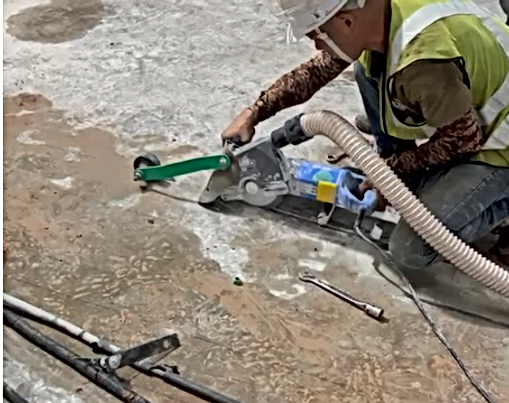 Dust-Free Trenching on High-Strength Concrete Floors