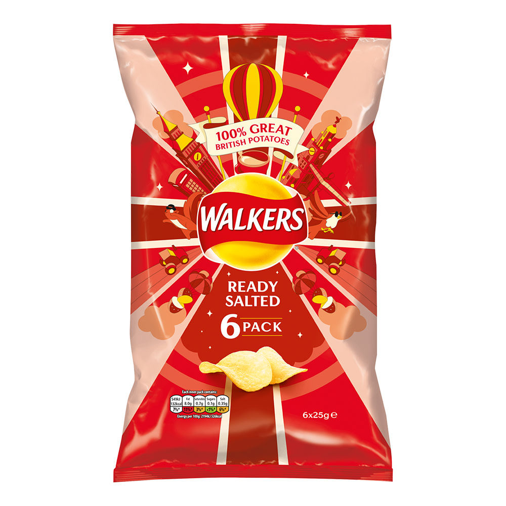 Walkers Ready Salted Crisps 6pk