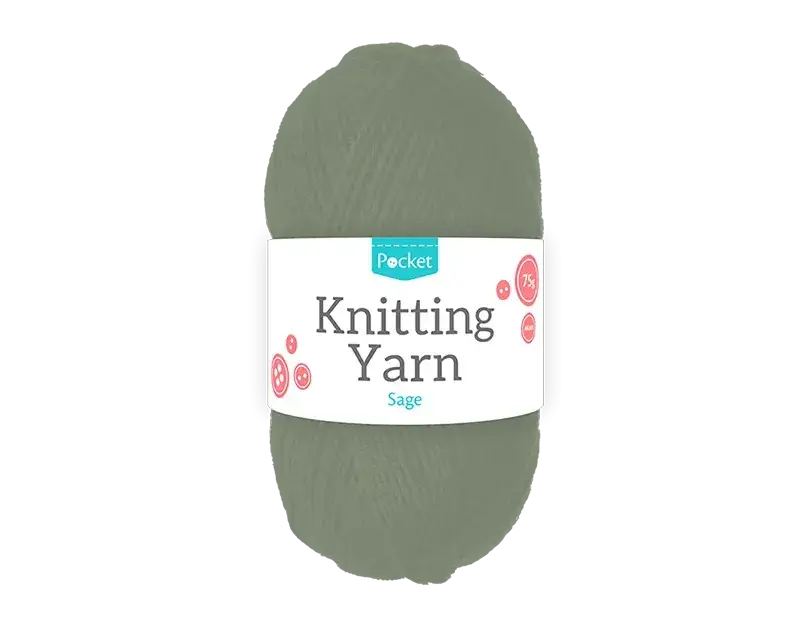 Acrylic Aran Ball Knitting Yarn Sage 75g