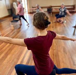 Mikola teaching women Chair Yog a in Maitland