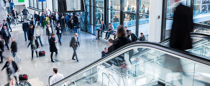 Busy Escalator Scene