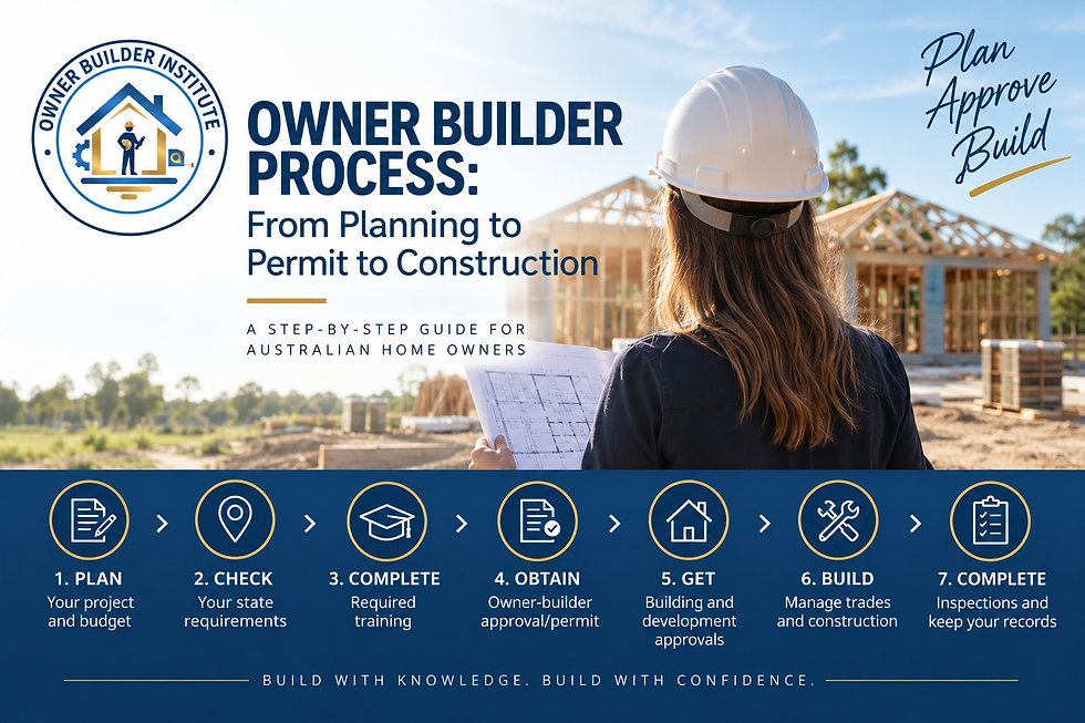 Owner builder process in Australia from planning and permits to construction