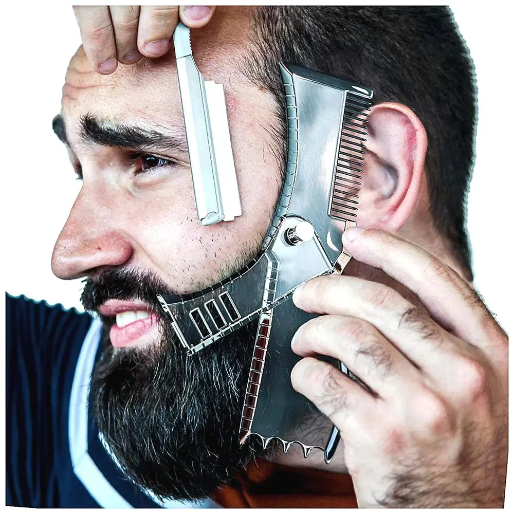 $10 Or Less / 5 in 1 Men Beard Modeling Ruler Shaping Styling Template Comb