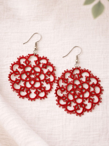Crimson Burst Earrings image 3
