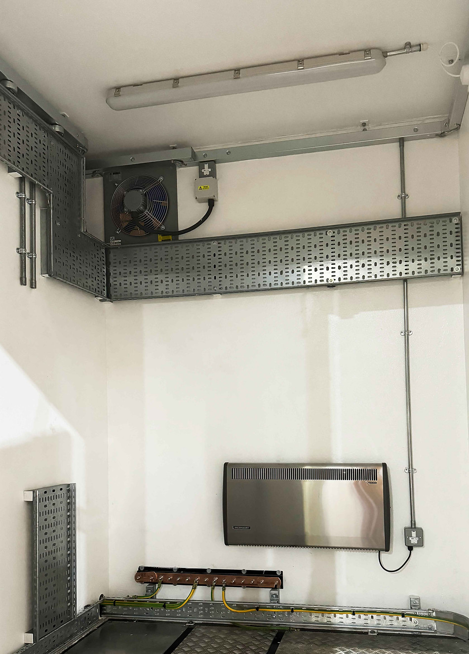 Electrical set up inside of the GRP Substation kiosk by Hill Grwp Ltd
