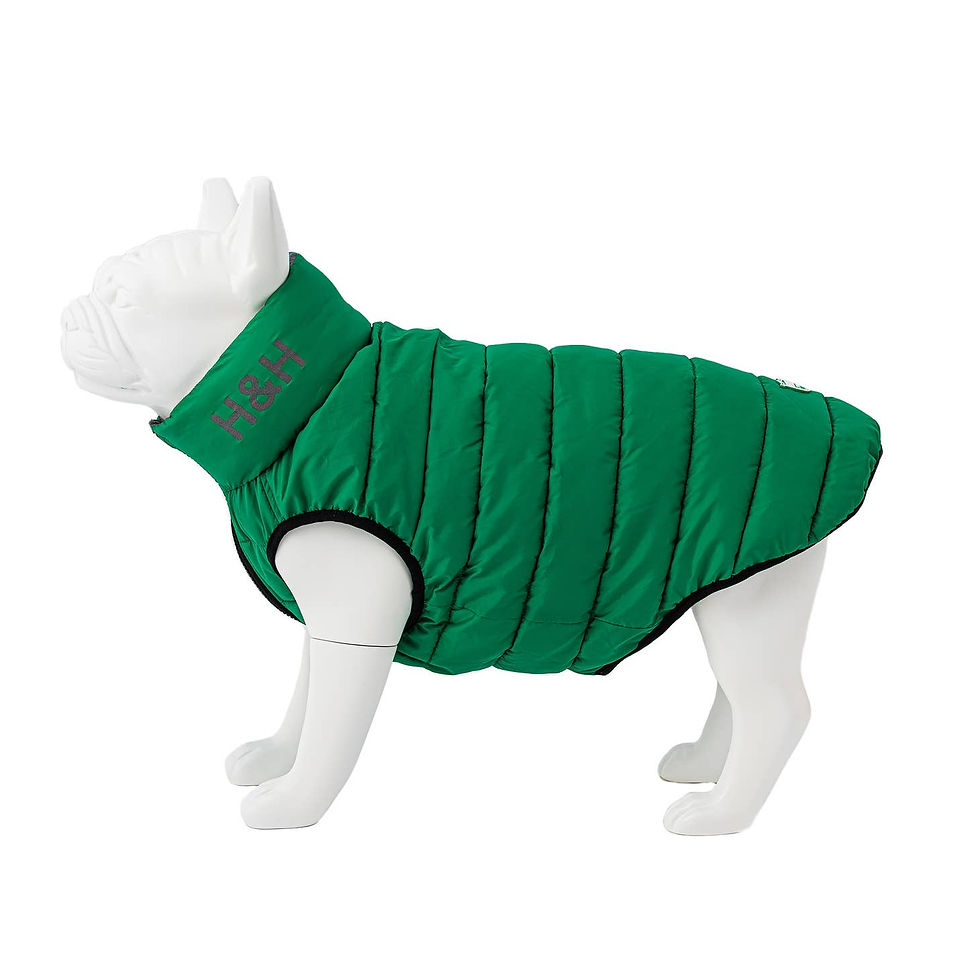 Hugo & Hudson - Dog Puffer Jacket Dark Green and Grey