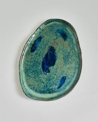 plat céramique bleu