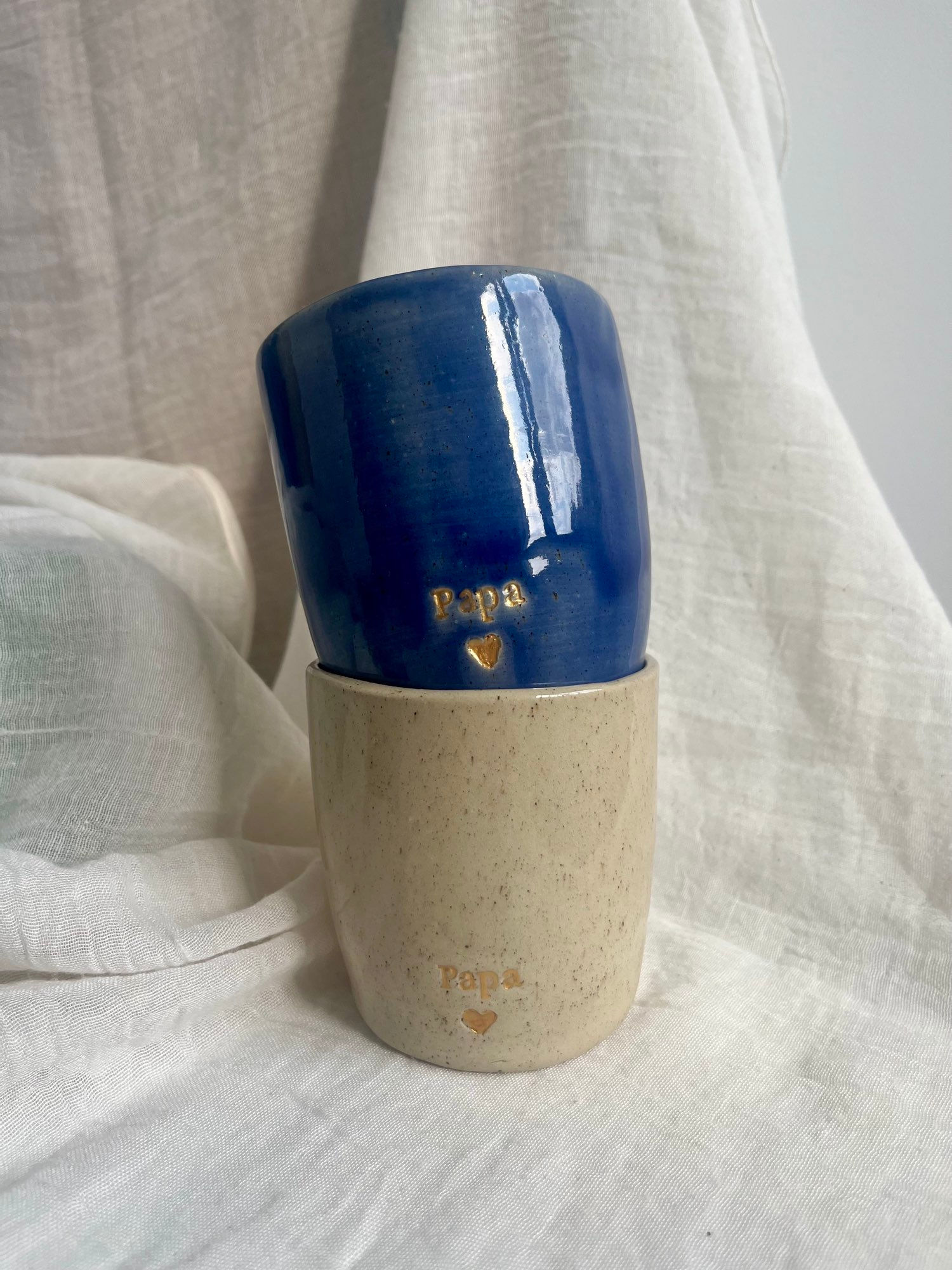 tasse papa en grès fait main
