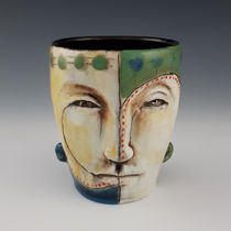 Ceramic figurative sculpture cup