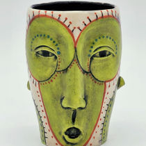 Ceramic figurative sculpture cup