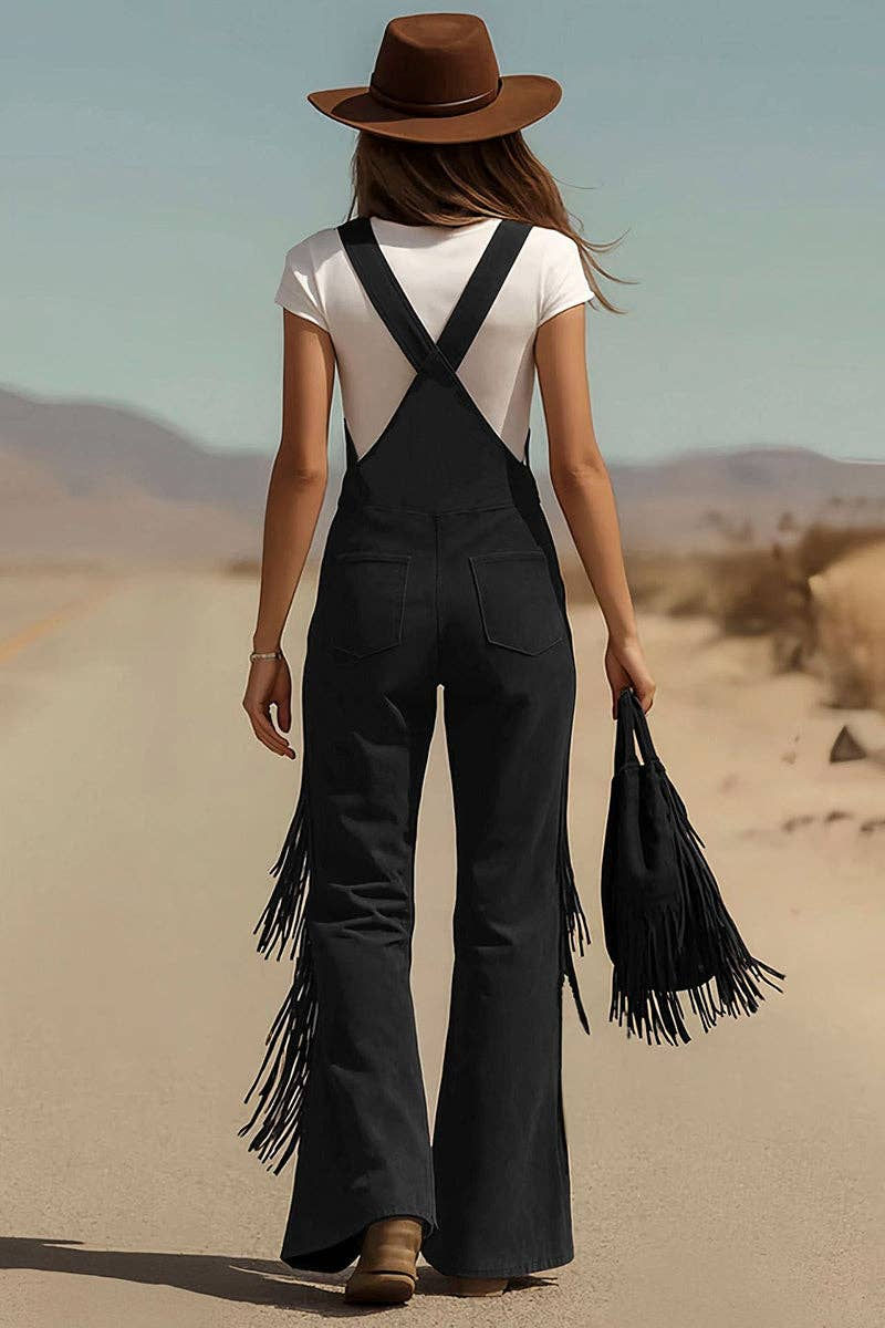 Thumbnail: Fringe Pocket Buttoned Jumpsuit