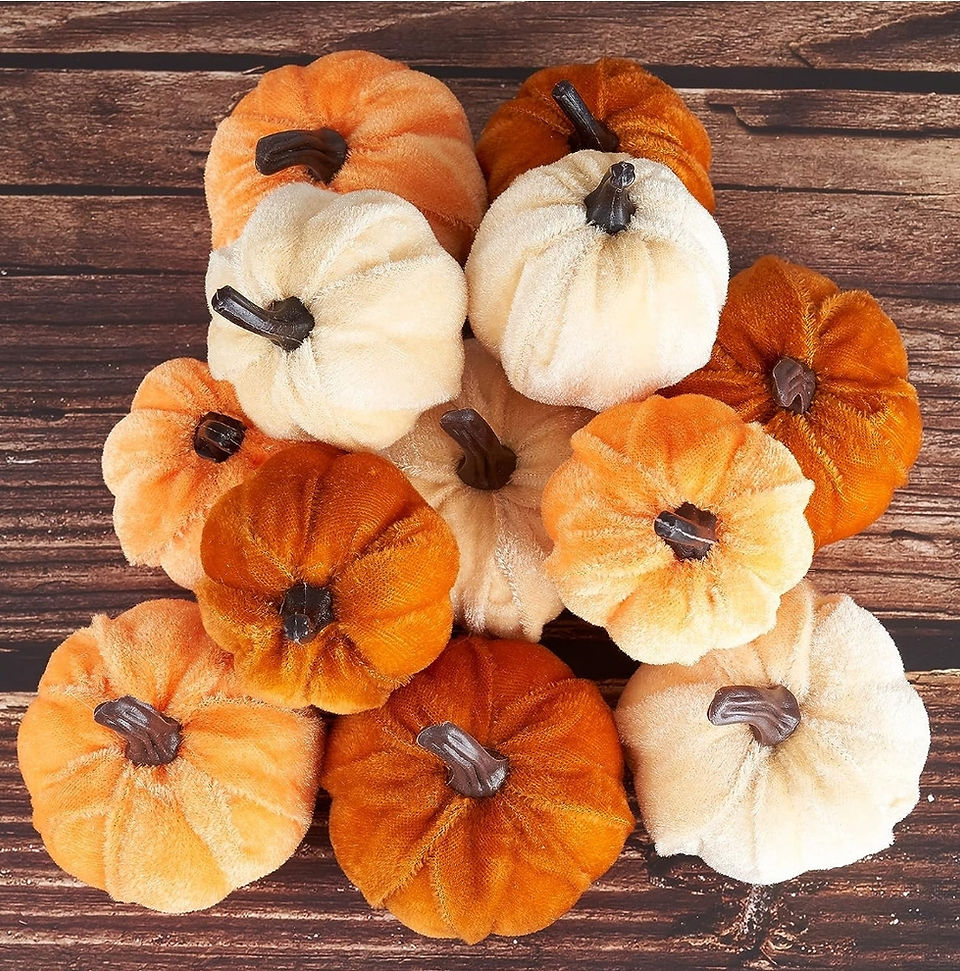 Artificial Fake Faux Velvet Pumpkins