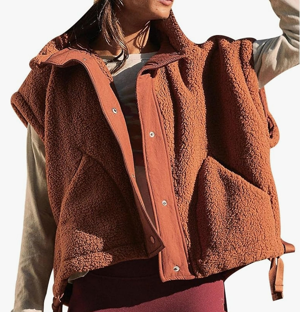 VAOYIU Women's Fleece Vest Casual Sleeveless Oversized