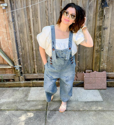 HIGH HOPES SLOUCHY POCKET DENIM OVERALLS