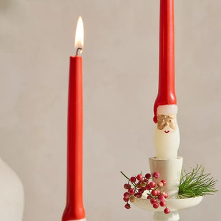 Santa Taper Candles, Set of 2