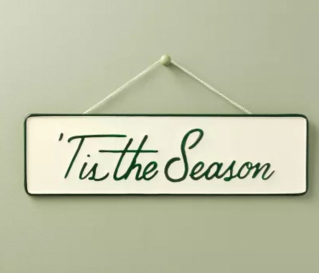 'Tis the Season Christmas Wall Sign Cream/Green - Hearth &