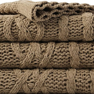 Camel Tan Throw Blanket 