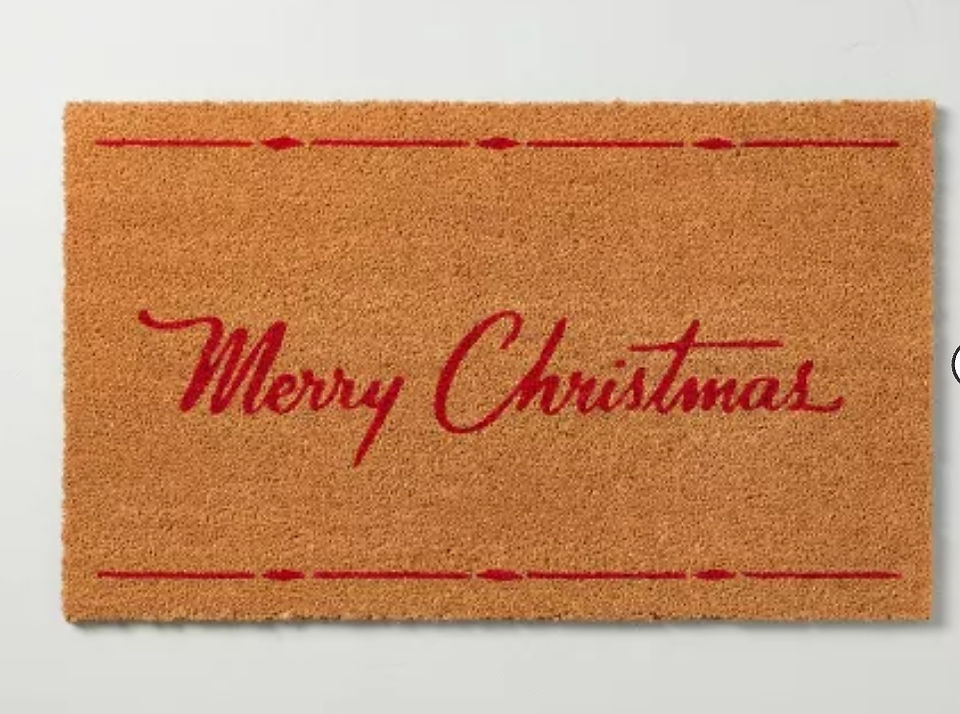 Target Merry Christmas Coir Doormat Tan/Red - Hearth & Hand™